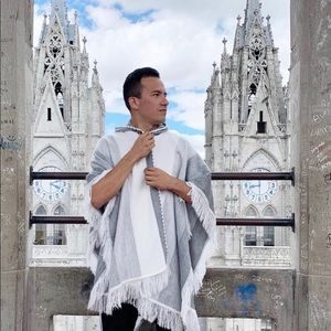 Alpaca Fringed Poncho, Unisex